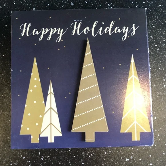 Happy holidays Christmas block decor NWT - Picture 1 of 5